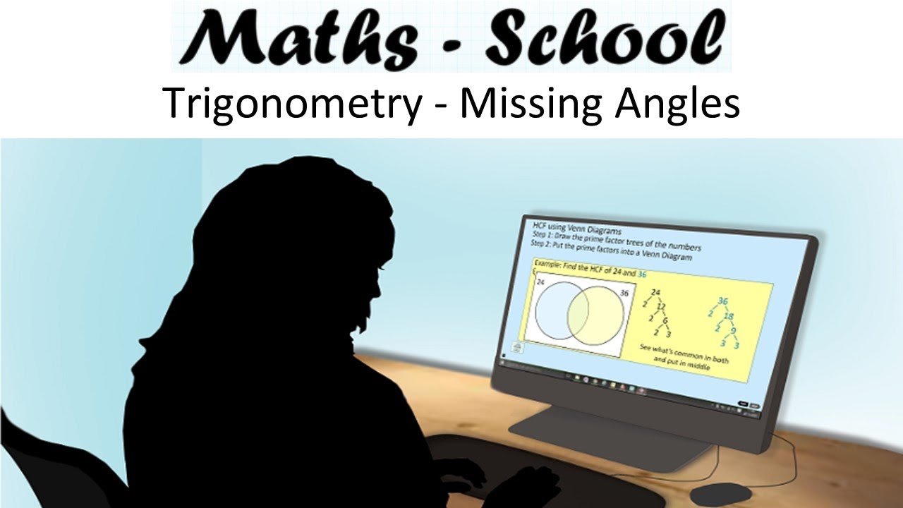Trigonometry to find missing angles in right angle triangles - GCSE Maths lesson : (Maths - School)