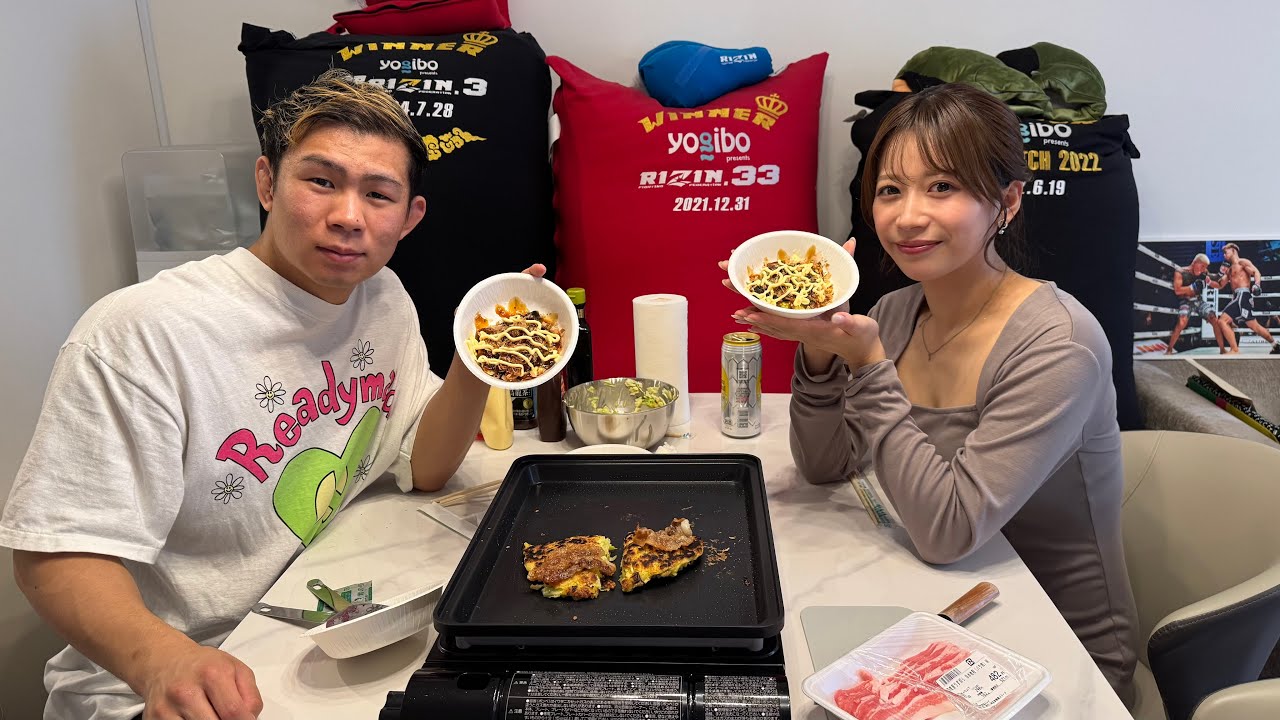 7年間推し続けてるラウンドガールとお好み焼き作りながら色々聞いてみた