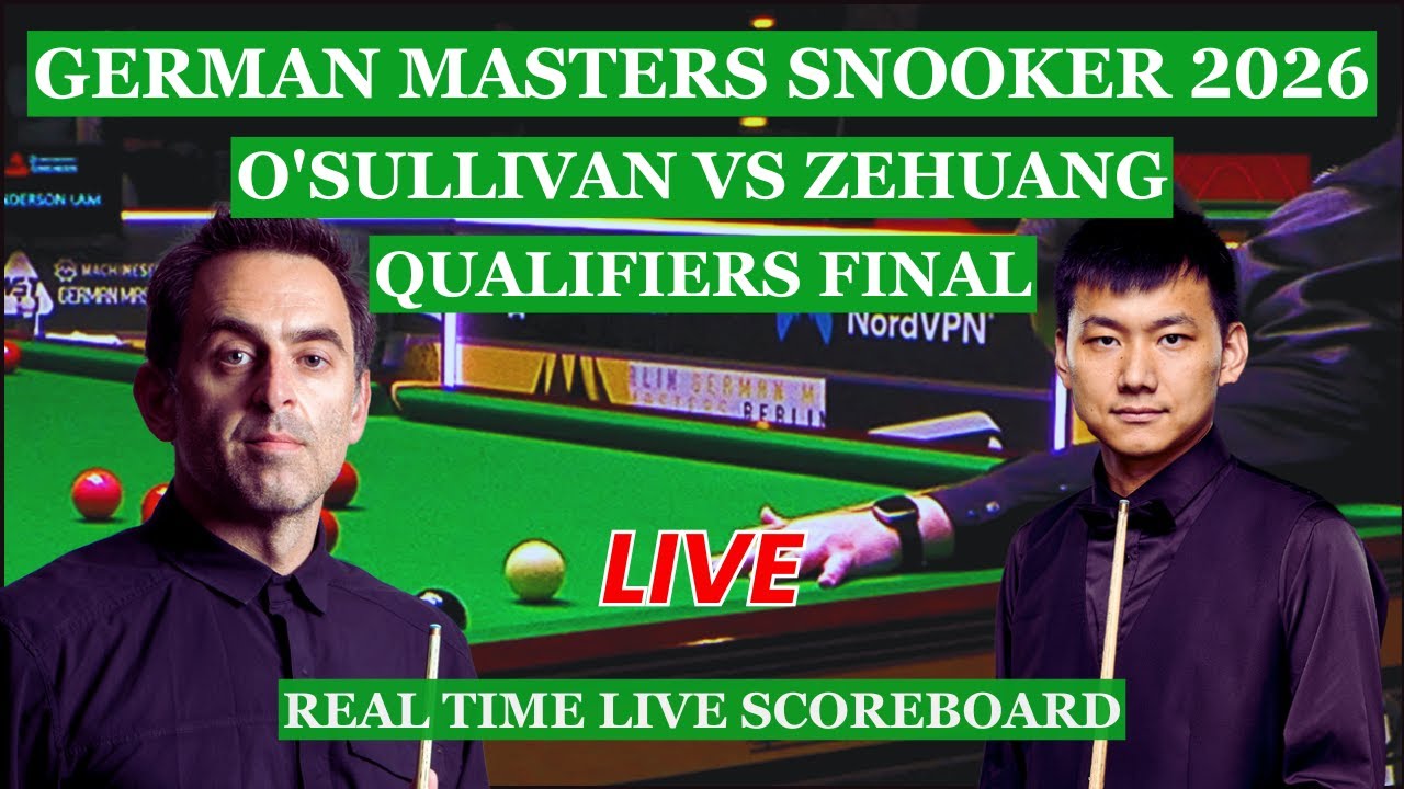 Ronnie O'Sullivan vs Long Zehuang Live Scores | German Masters Snooker 2026 Qualification Final
