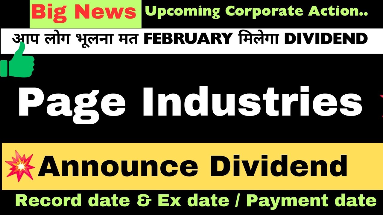 Page Industries Share Dividend 2026 💥 | Page Industries Dividend latest news | jockey Share news