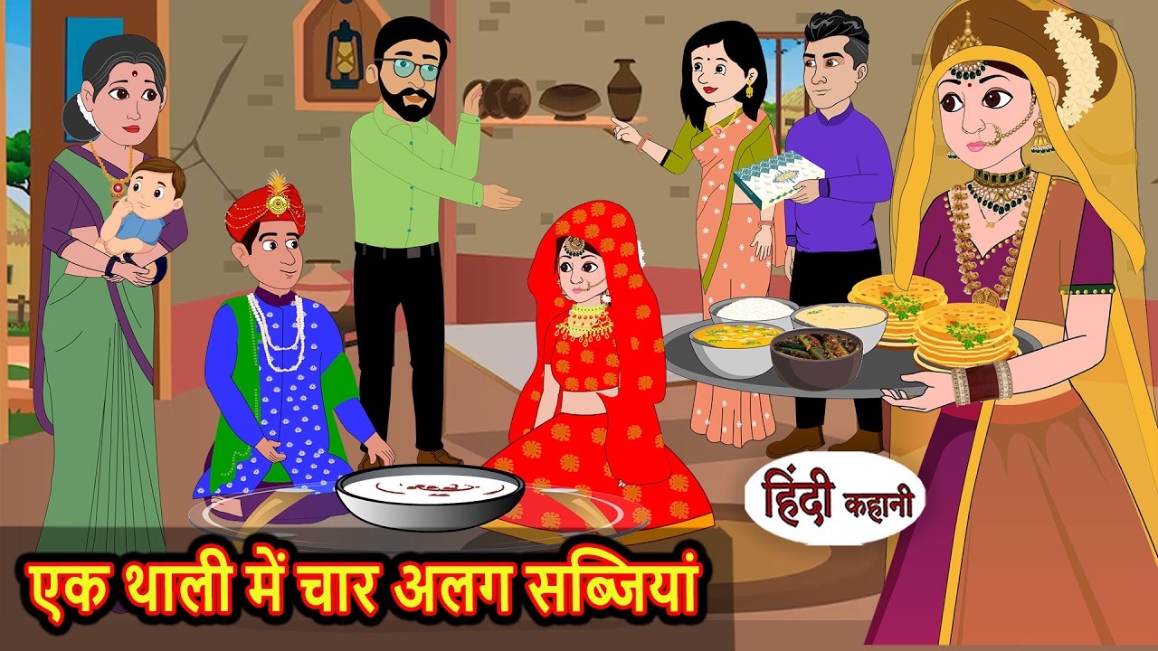 एक थाली में चार अलग सब्जियां | Stories in Hindi | Bedtime Stories | Fairy Tales | Moral Story