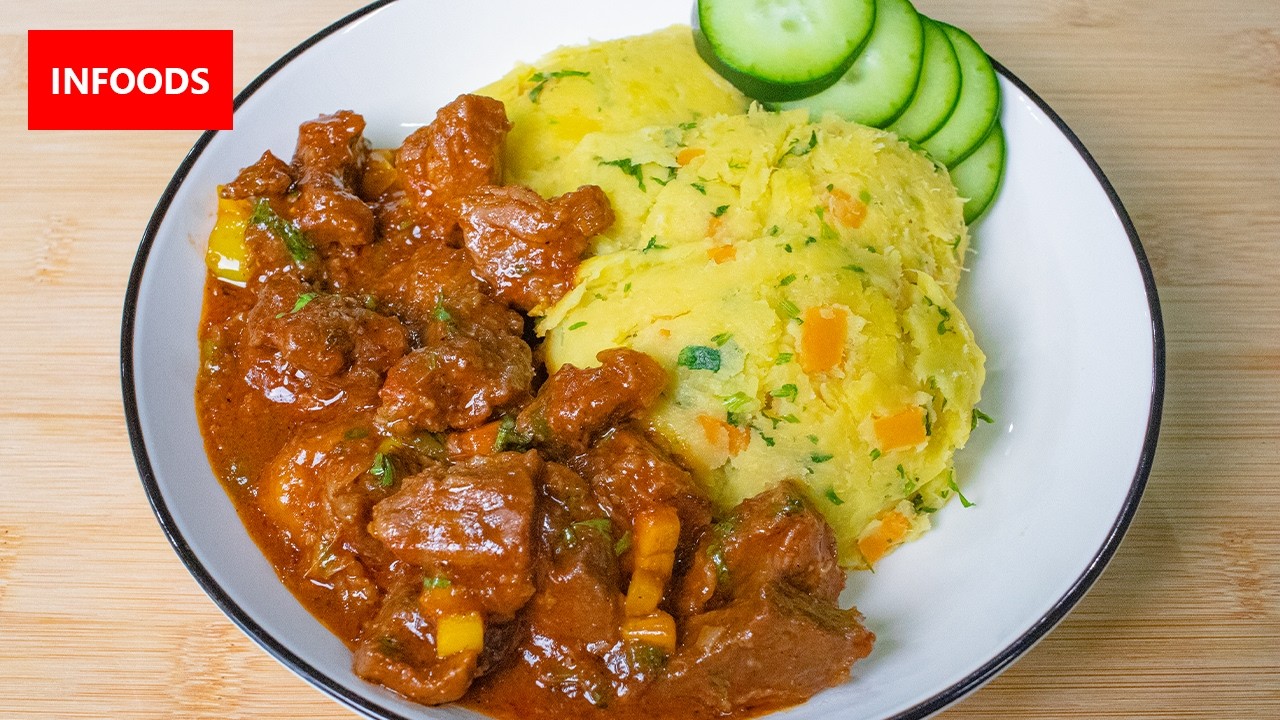 Beef Stew and Mashed Bananas Recipe | How to Make Mashed Green Bananas | Infoods