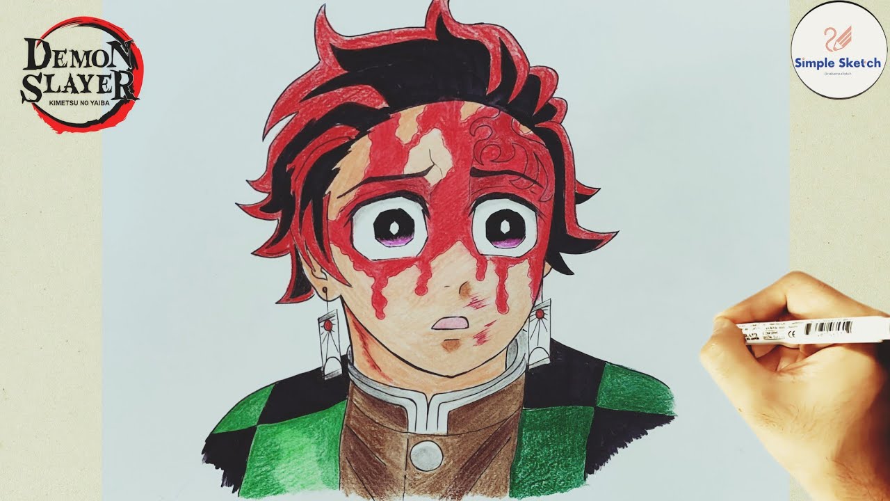 Drawing Tanjiro Kamado | Demon slayer tanjiro drawing | demon slayer drawing easy step by step