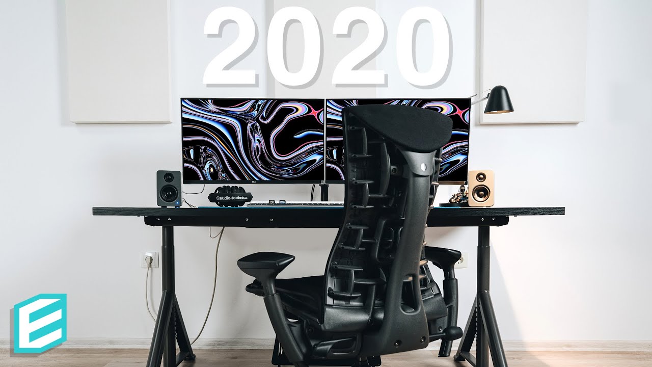 Desk Setup Tour 2020 | My minimal dual monitor MacBook Pro setup