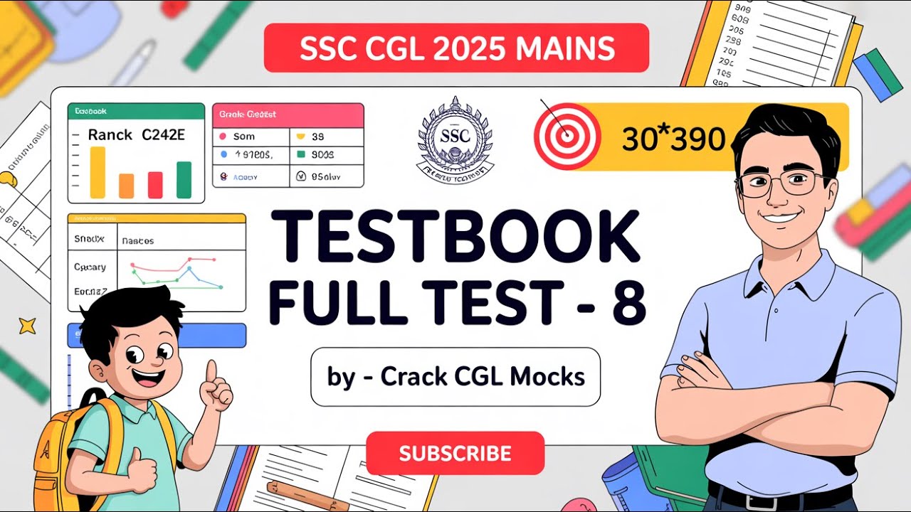 TESTBOOK Full Test - 8 SSC CGL 2025 MAINS | SSC CGL 2025 Mains Mock Test | #ssccgl2025