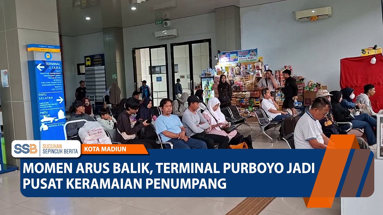 KOTA MADIUN - Momen Arus Balik, Terminal Purboyo Jadi Pusat Keramaian Penumpang