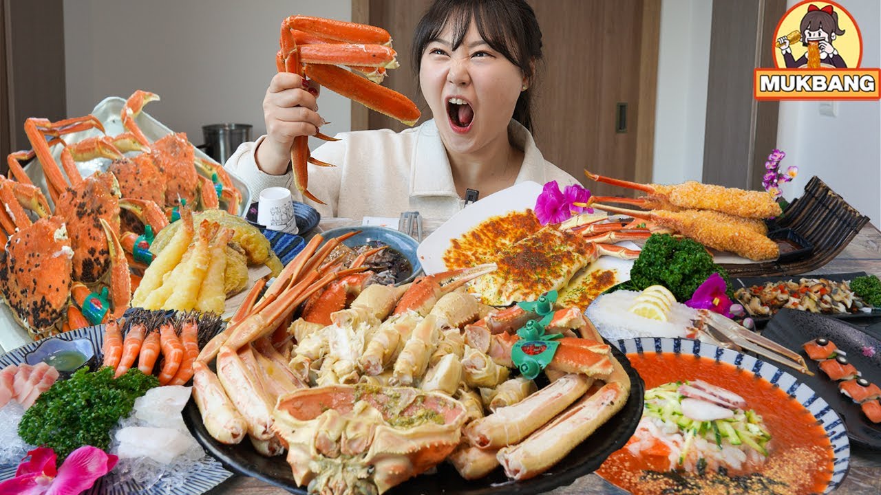 Mukbang l Корейский праздник больших снежных крабов! Краб на пару, Жареный, Отличное полное блюдо.🦀