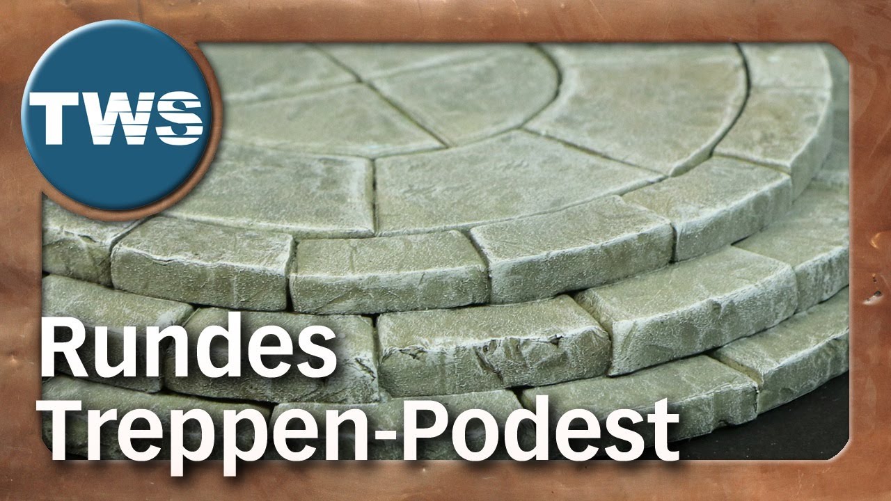 Tutorial: rundes Treppen-Podest / round platform with stairs / Styrodur (Tabletop-Gelände, TWS)
