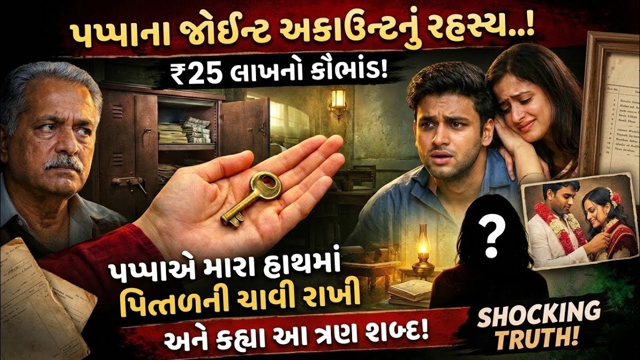 પપ્પાના જોઈન્ટ એકાઉન્ટનું રહસ્ય | મારા હાથમાં રાખી ચાવી અને કહ્યા આ ત્રણ શબ્દ | ગુજરાતી વાર્તા |