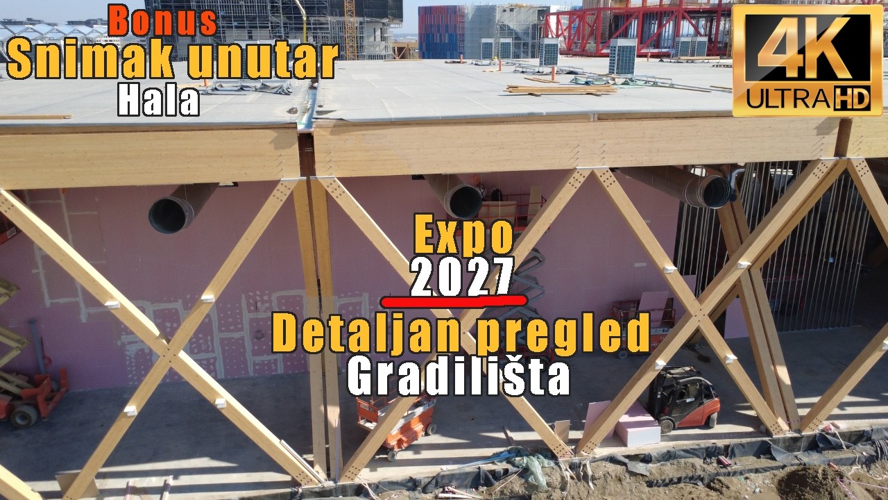 EXPO detaljan snimak prostora i UNUTAR hala