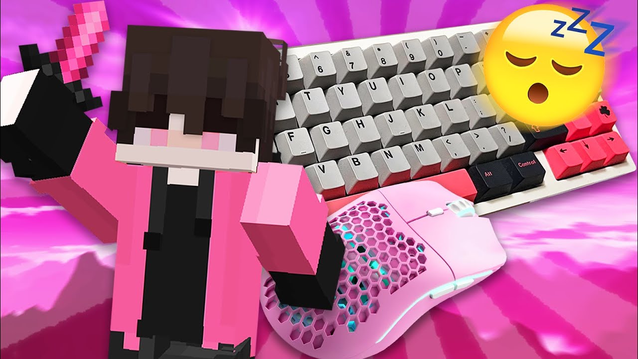 [1 HOUR] Sleepy😴LoFi Mechanical Keyboard & Mouse Sounds ASMR Minecraft Gameplay!