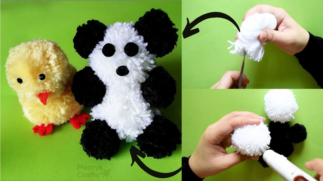 Make Pom Pom Panda Bear For Kids During Corona Quarantine | Stuffed Toy | DIY Stuffed Bear