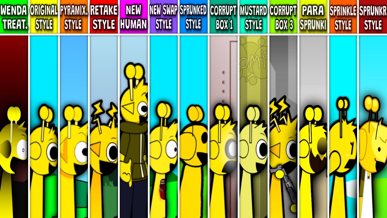 Sprunki WENDA Treat VS Orig/Pyramix/Retake/Human/Swap/Sprunked/Mustard/Corrupt/Para/Sprinkle/Sprunkr