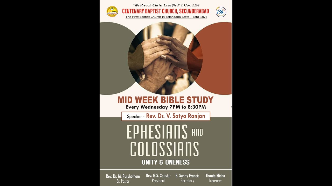 Live | Bible Study - Centenary Baptist Church, Secunderabad |  January 28, 2026