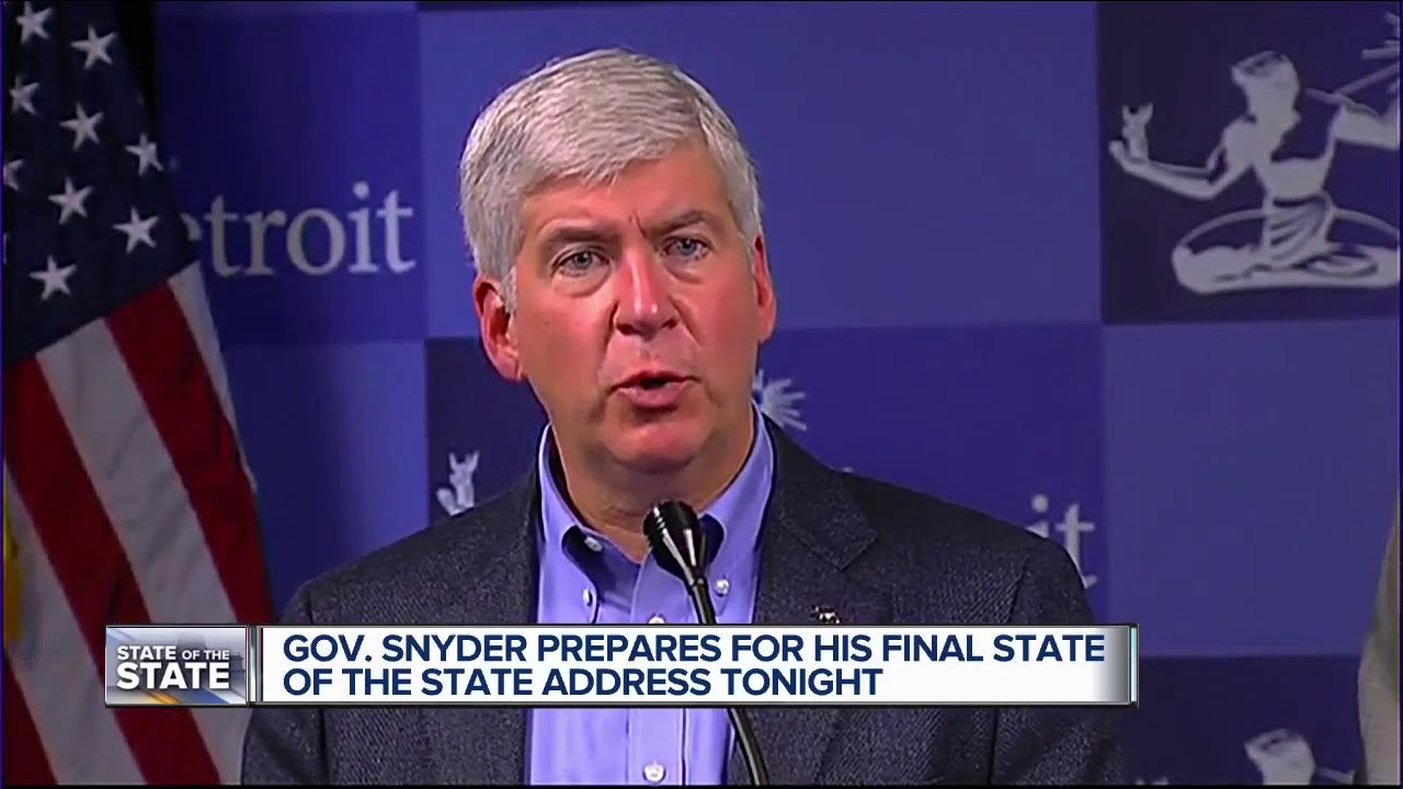 Michigan Governor Rick Snyder to give his final state of state speech