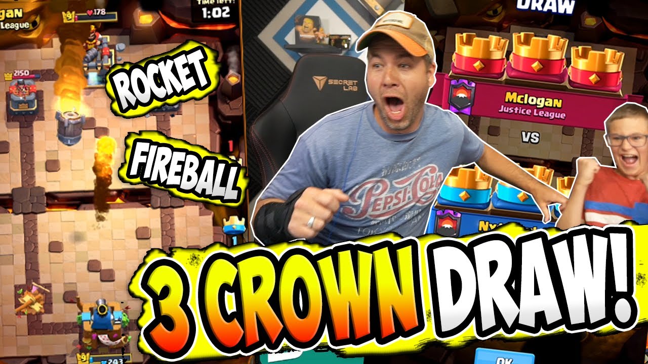 IMPOSSIBLE!!! ROCKET FIREBALL 3 CROWN DRAW in CLASH ROYALE!