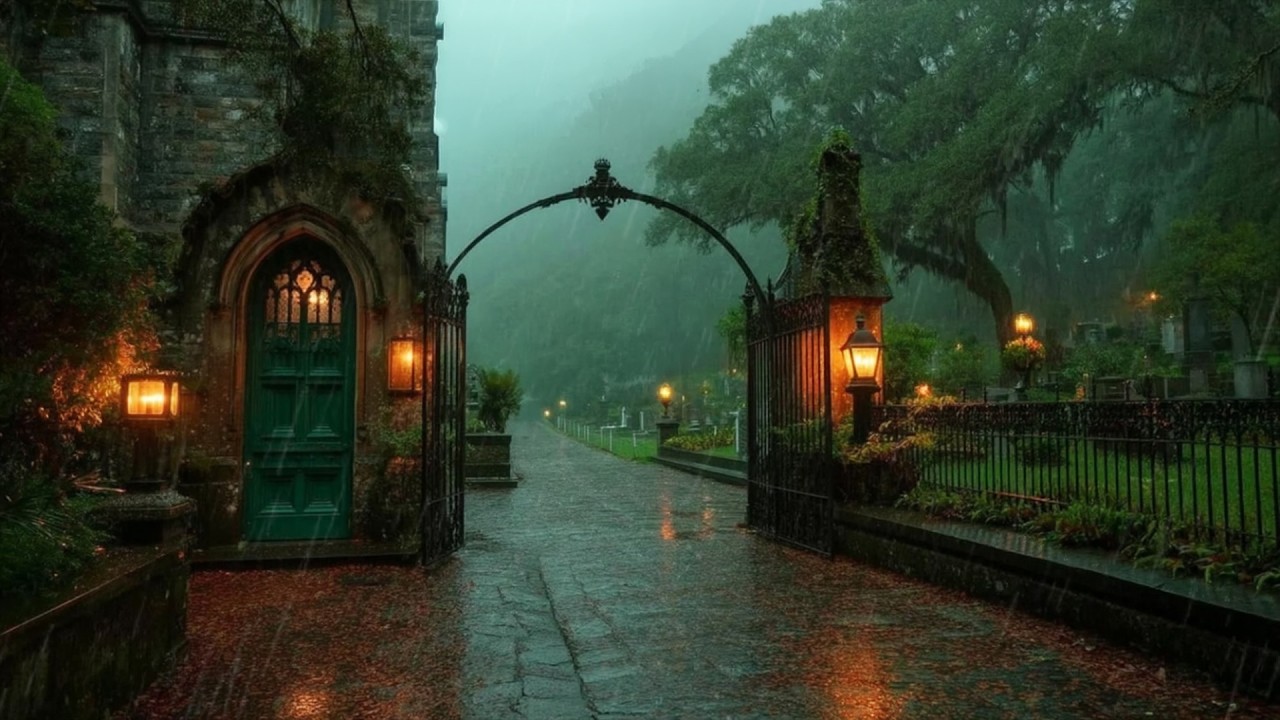 Gothic Cemetery in the Rain | Dark Academia Ambience (3 Hours)