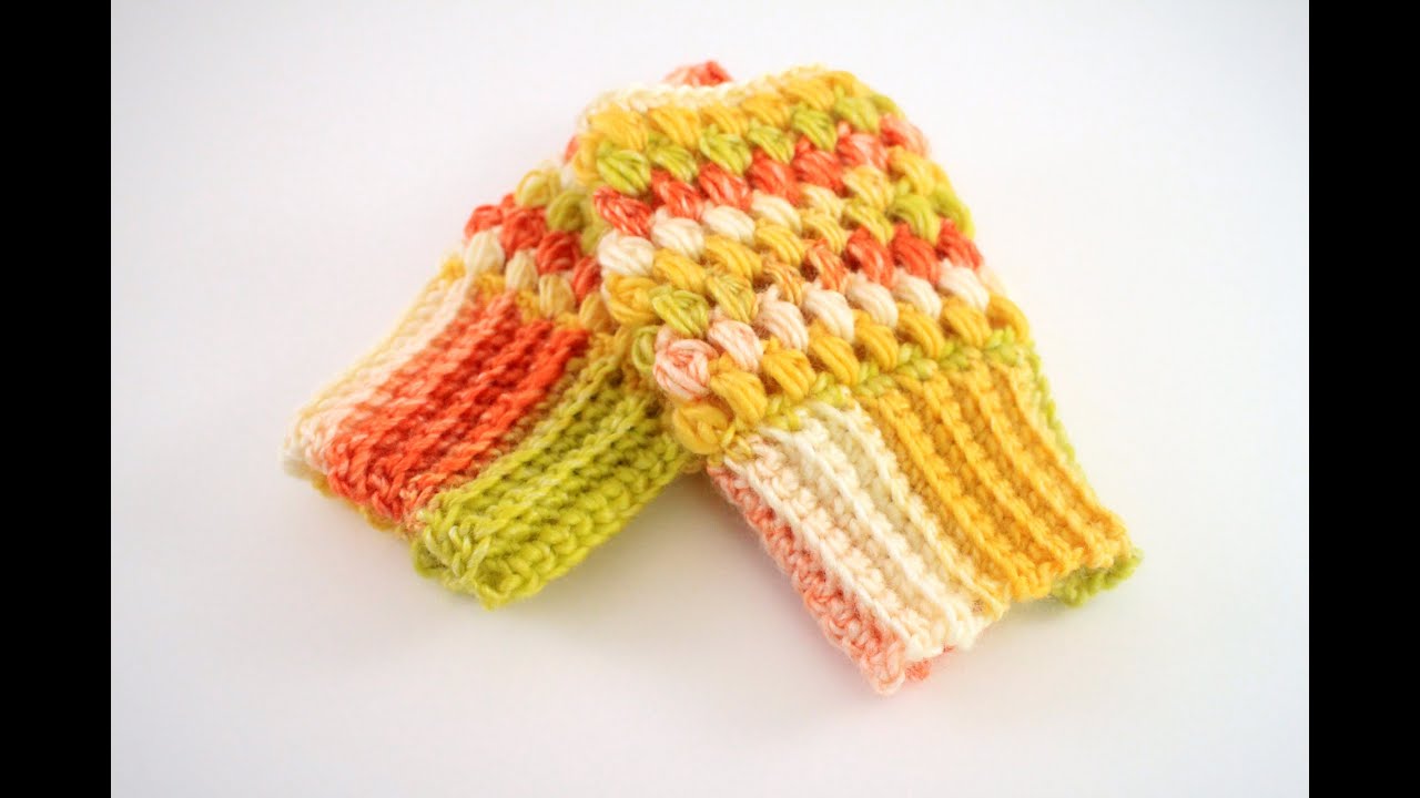 How to Crochet Puff Stitch Fingerless Gloves