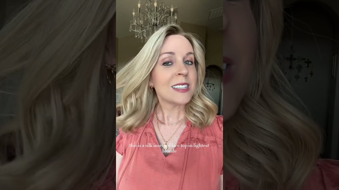 Raregen Dora 14” | Silk-Inserted Lace Top Wig-Ultra-light Blonde with Subtle Ash Root