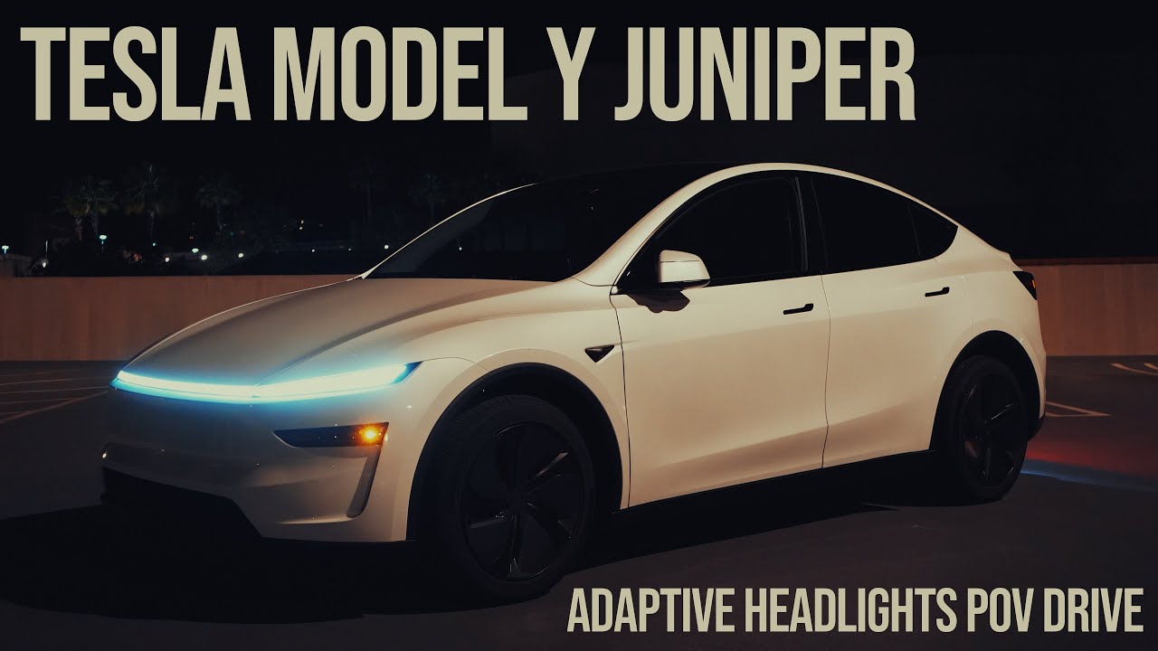 Tesla Model Y Juniper: Adaptive Headlights POV Night Drive