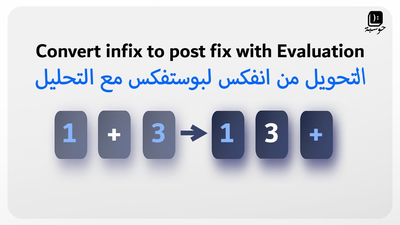 DSA#106-Convert Infix To Postfix and Evaluate the Result | التحويل من انفكس لبوستفكس وتقييم الحل
