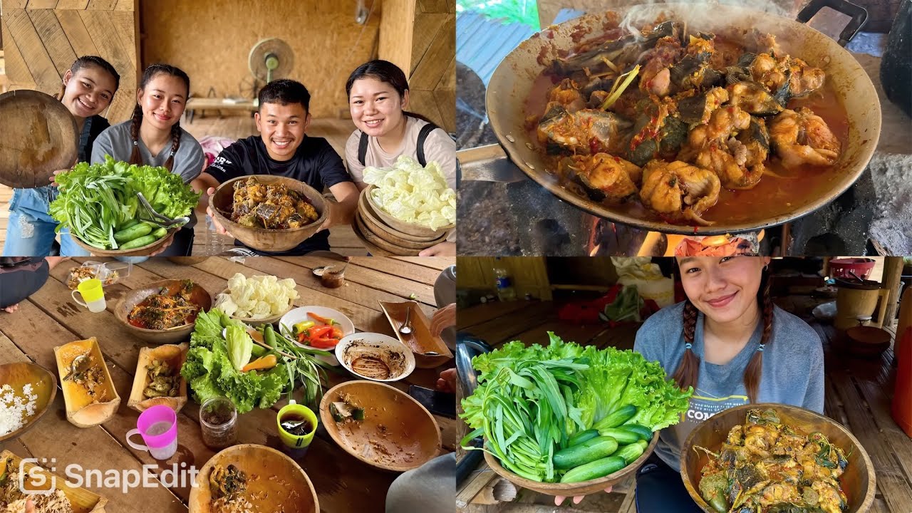 7/5/2025‼️Karen simple spicy catfish curry and eating with frieds at YouTuber home stay