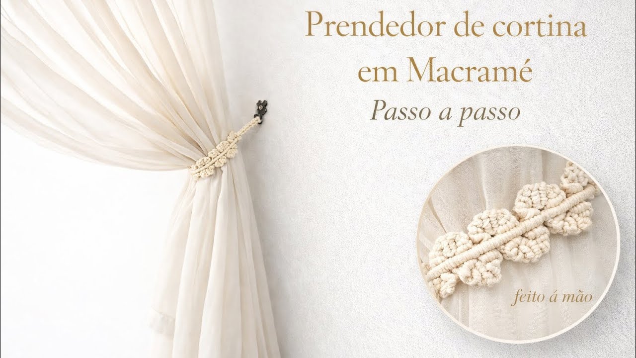 Prendedor de cortina em Macramê passo a passo #macrame 