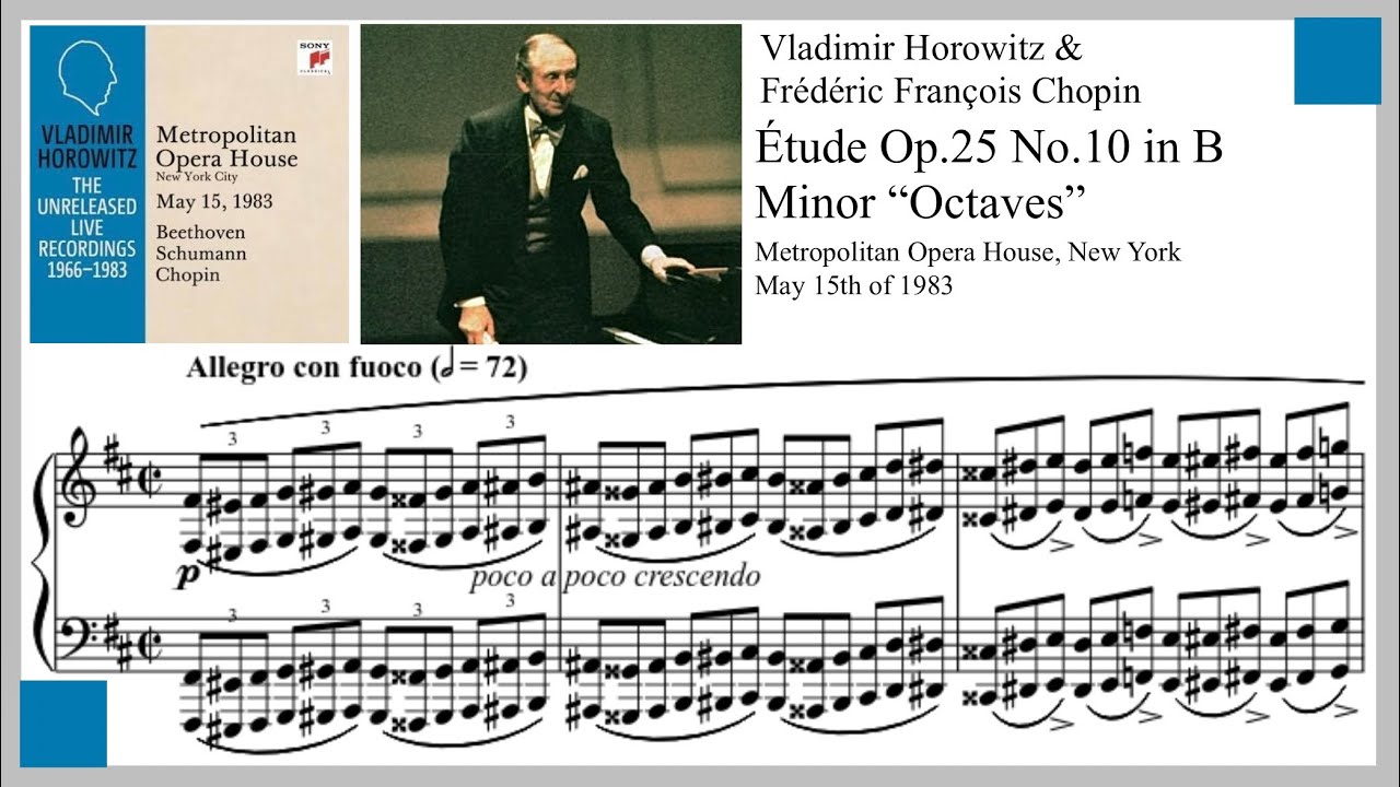 Étude Op.25 No.10 in B Minor ‘Octaves Étude’ - Frédéric Chopin [Horowitz 1983]