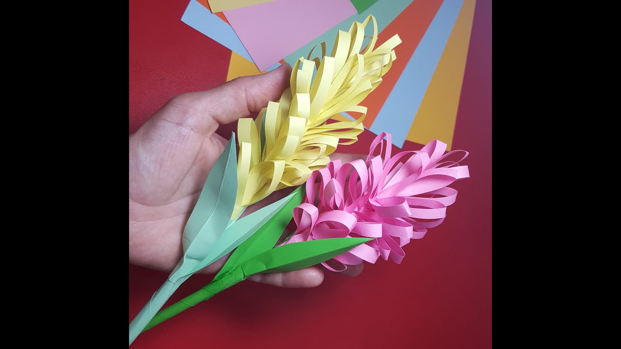 آموزش گل سنبل کاغذی//گل کاغذی//تزیین هفت سین//نوروز ۱۴۰۰    paper hyacinth flower