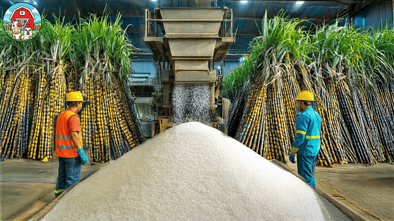 Harvesting & Processing Billion Tons Of SUGARCANE To Make Sugar | Raw Sugar Making Process