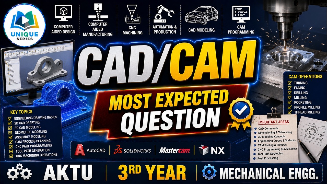 CAD/CAM Most Expected Questions 2026 🔥 | AKTU Mechanical Engineering 3rd Year Important Questions