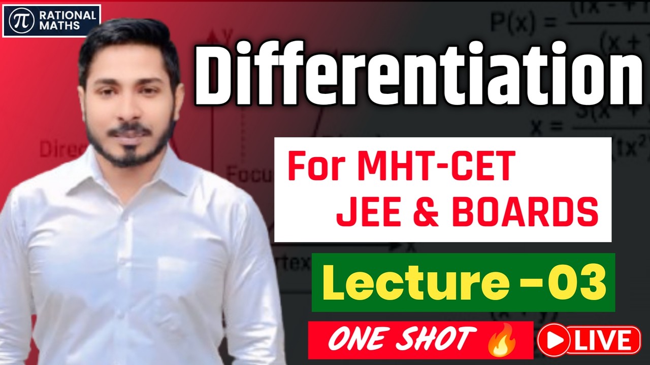 Lecture-03 | Differentiation: Top 10 Tricks to Solve Questions in Seconds! 🎯 | Class 12 Boards & CET