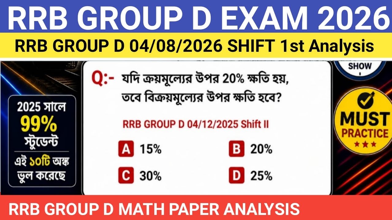 RRB GROUP D 4 August Math Analysis || RRB GROUP D Today Math Paper Review  || #groupdreviewmath