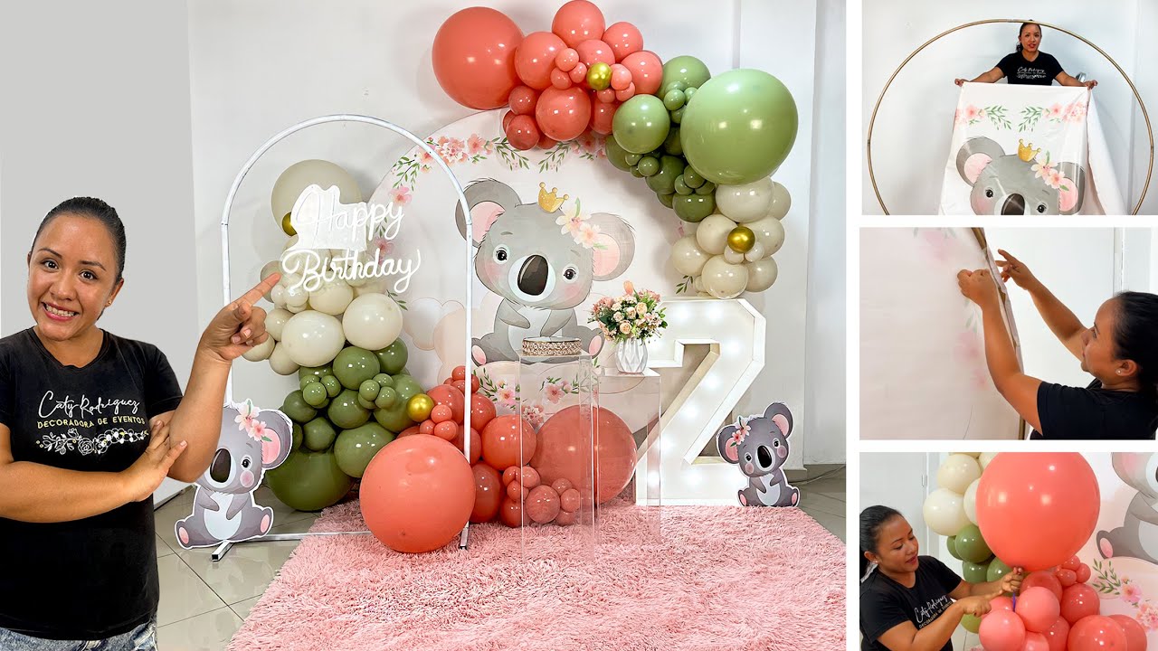Como hacer un Arco de Globos 🐨🌿Decoración Koala🐨🌿