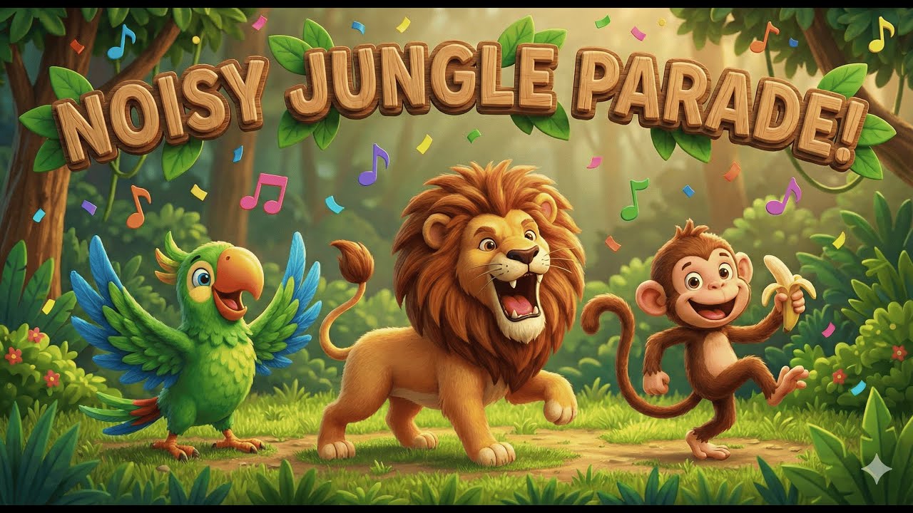 The Noisy Jungle Parade! 🦁 Stomp & Roar Animal Dance Song for Kids