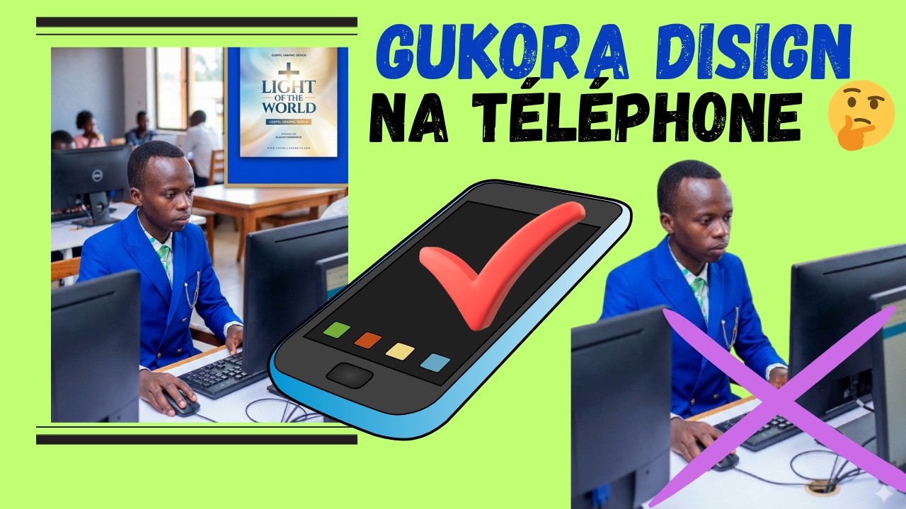 Uko wakora disign (affichage) ukoreshe téléphone || créer facilement des affiches publicitaires