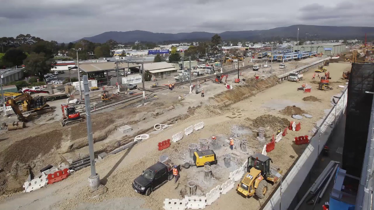 Time lapse camera construction video - Bayswater train station upgrade Melbourne