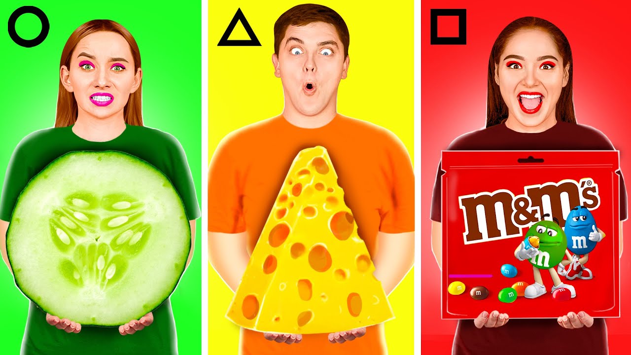 Geometric Shape Food Challenge | Eating Different Shapes by HAHANOM Challenge