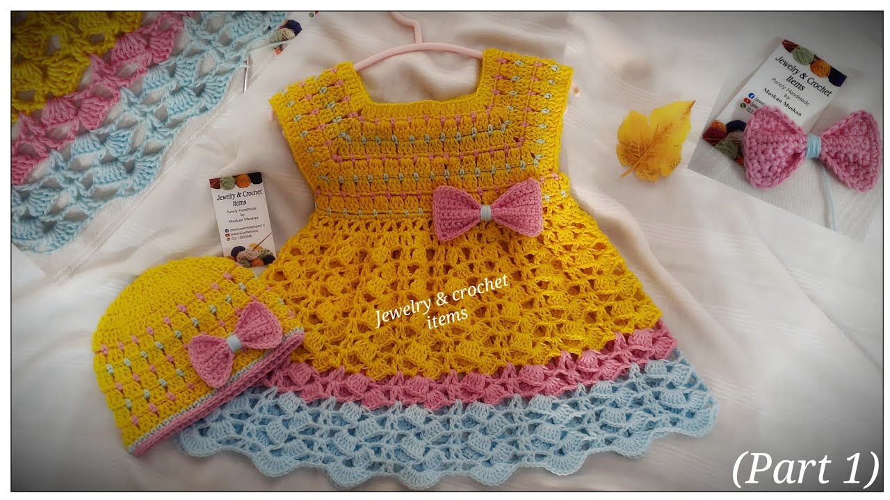 Easy Crochet Baby Frock Pattern 3-6 month (part 1)