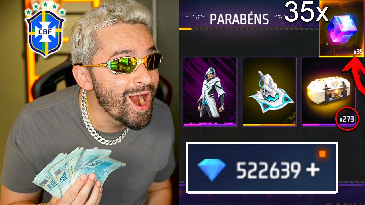 Gastei MEIO MILHÃO de DIAMANTES em EMBLEMAS😭
