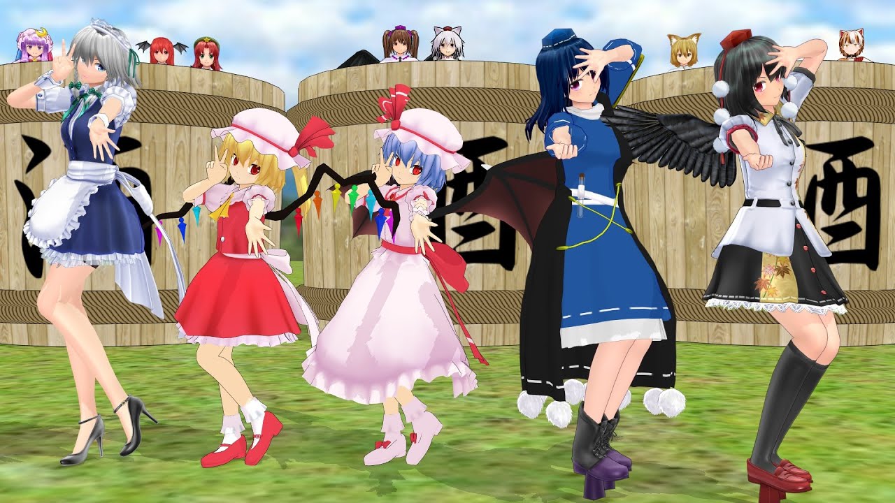 【東方MMD】紅魔と天狗の大宴会【ＭＭＤ紙芝居】【レミリア】【フラン】【十六夜咲夜】【飯綱丸龍】【射命丸文】東方mmd