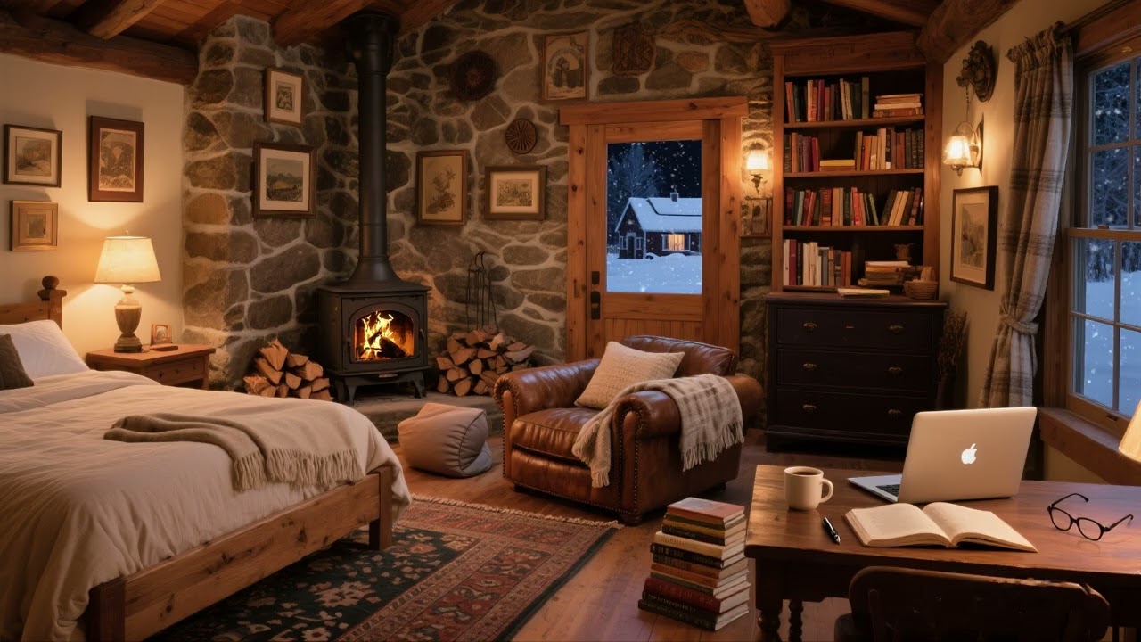 [White Noise for Sleep] Relax in a country cottage in winter – this is the right way to enjoy winter
