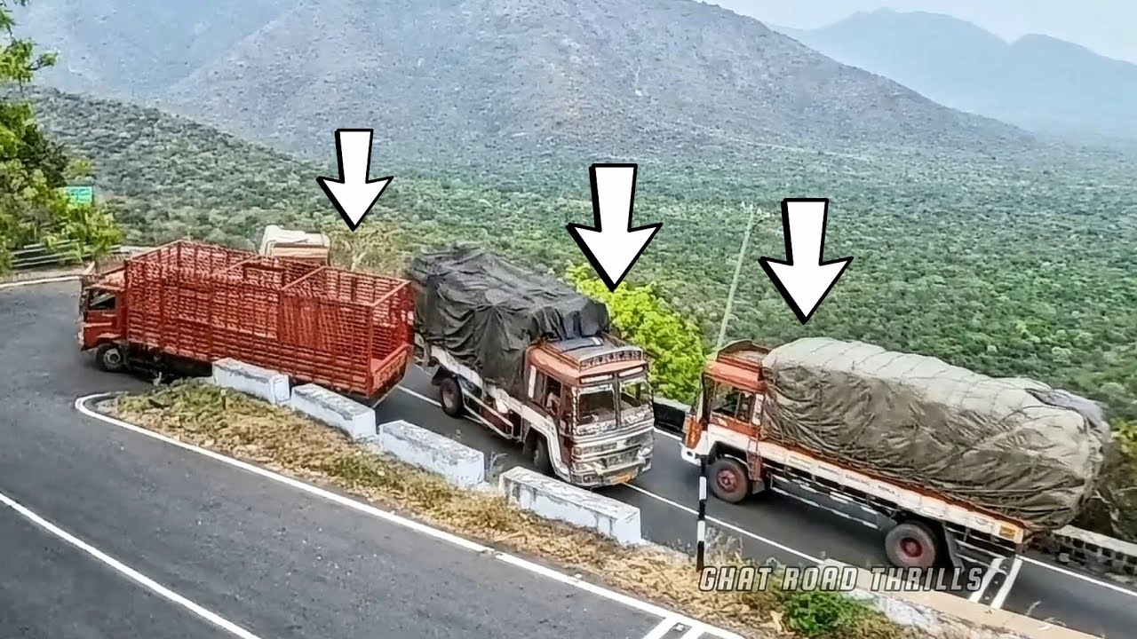 Skilled drivers on dangerous Ghat road #ghat #road #bus #driving 