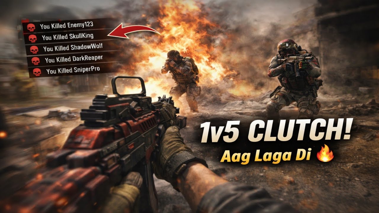 1v5 CLUTCH 😱 | Aag Laga Di Bhai 🔥 | COD Mobile Hindi Gameplay