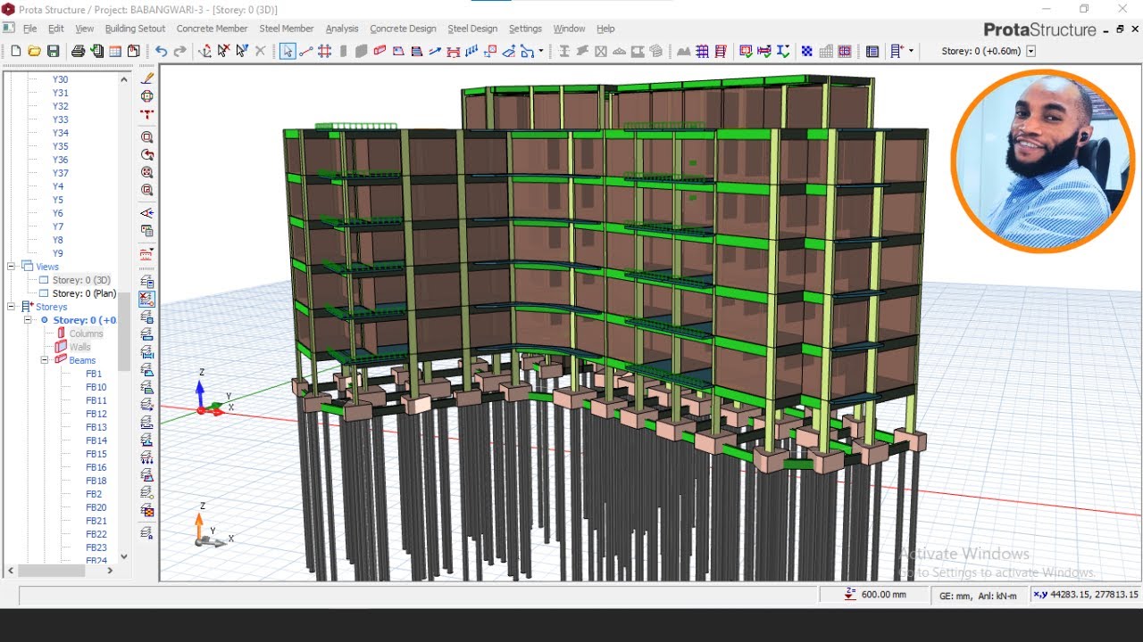 Pile Cap Connecting Beam Design in Protastructure