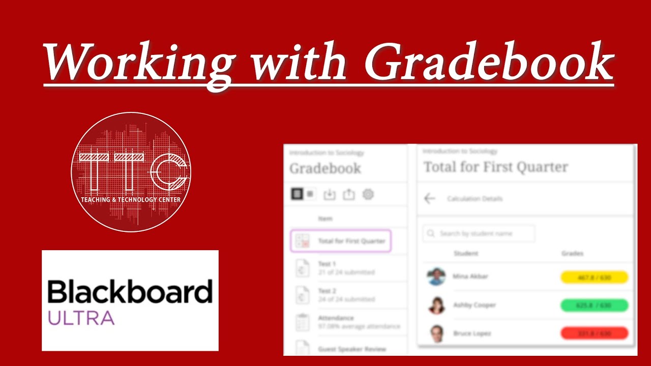 Обзор журнала оценок Blackboard Ultra