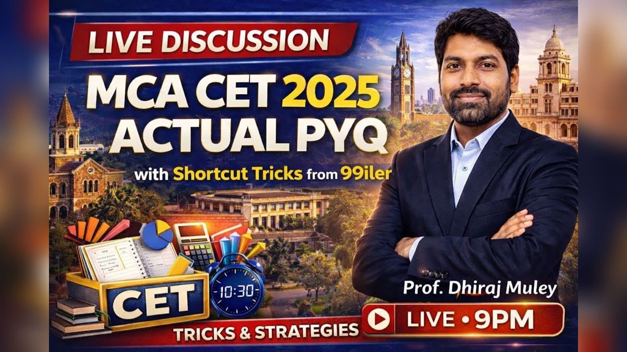 MCA CET 2025 PYQ Detailed solution BY Dhiraj SIR