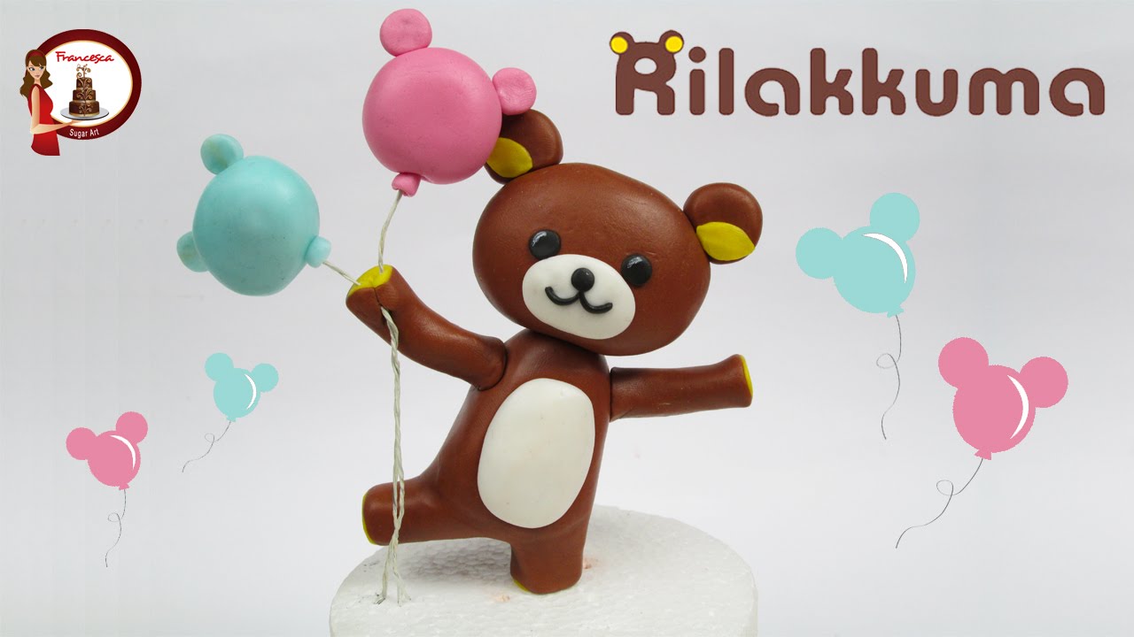 Rilakumma cake topper out of fondant- Rilakkuma in pasta di zucchero