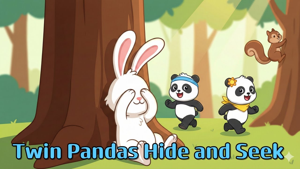 Twin Pandas Hide and Seek
