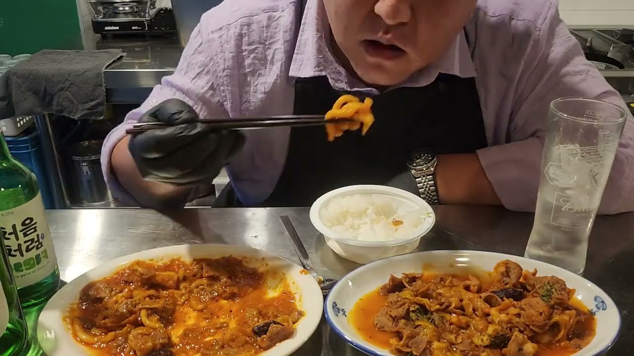 제육볶음우동과 제육볶음 만들어서 먹방